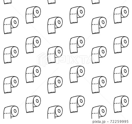 Vector seamless pattern of sketch toilet paper 72259995