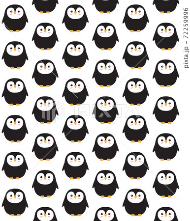 Vector seamless pattern of hand drawn penguin 72259996