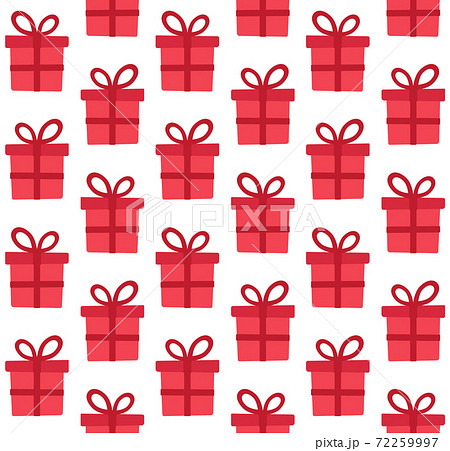 Vector seamless pattern of red Christmas box 72259997