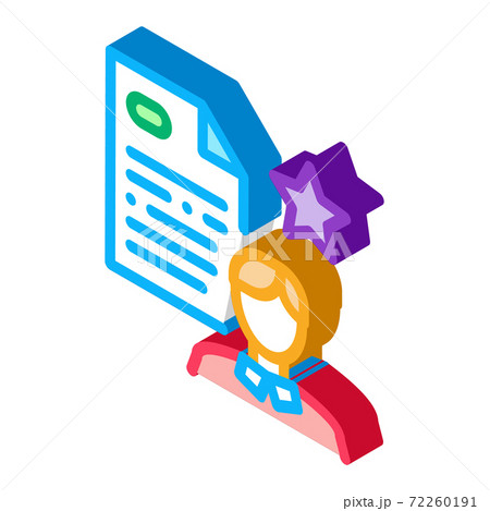 employee cv isometric icon vector illustration color 72260191