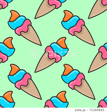 sweet summer ice cream cone seamless background print. repeat pattern background design sweet summer ice cream cone seamless background print. repeat pattern background design 72260885