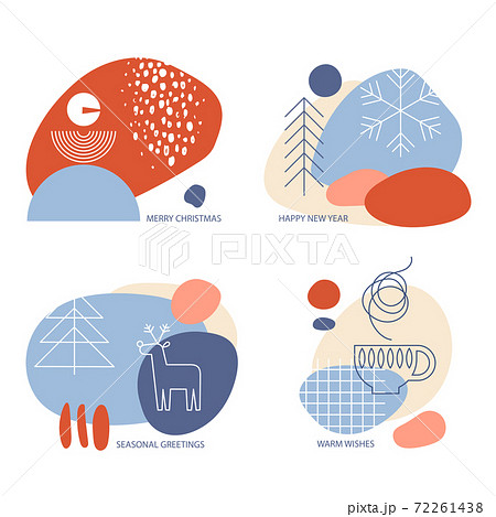 Winter holidays cards and backgrounds for social media. 72261438