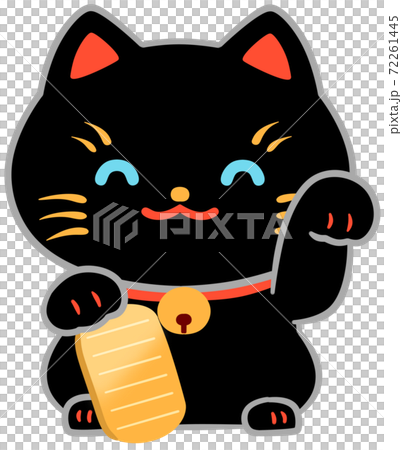 Black beckoning cat (no letters) 72261445