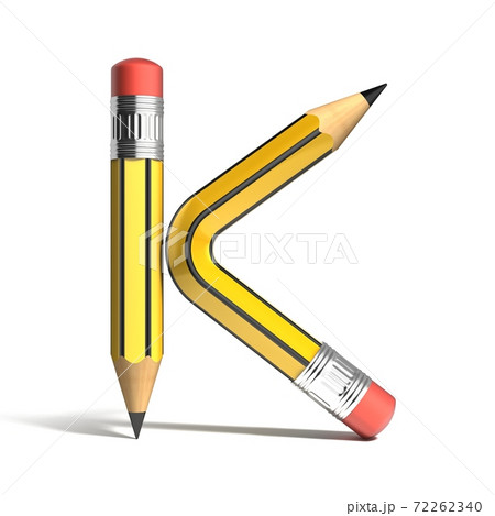 pencil 3d font letter K 72262340