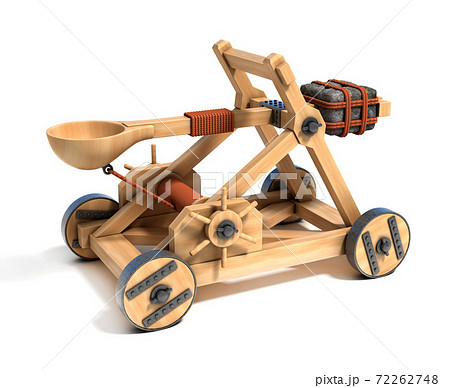 Catapult isolated on white background 3d rendering Catapult isolated on white background 3d rendering 72262748