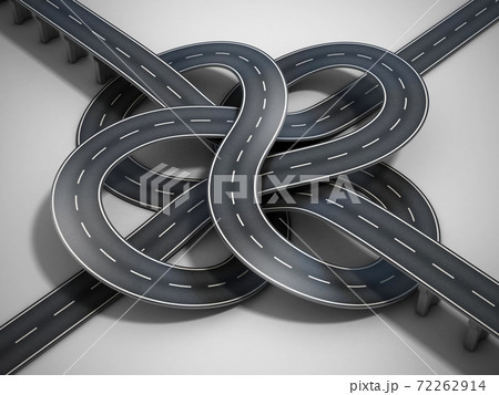 crossroad tied in a bungle 3d rendering 72262914