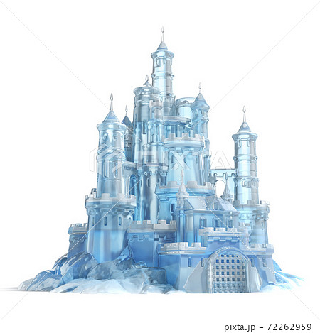 Ice Castle On White Background 3d Illustrationのイラスト素材