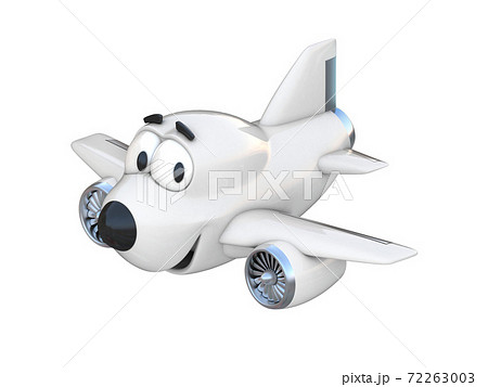 Cartoon airplane with a smiling face 72263003