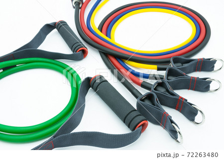 Colorful resistance bands isolated on the white background. 72263480