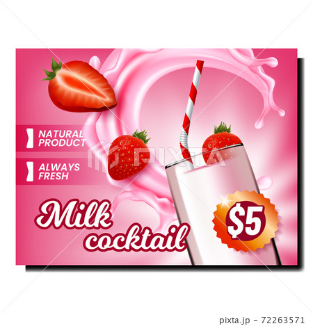 Milk Cocktail Creative Promotional Poster Vector 72263571