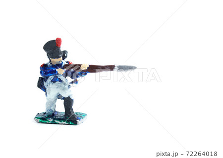 Photo of metal soldier's figurine on the white background 72264018
