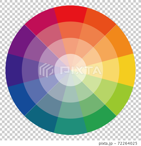 色相環 12色 明度差のイラスト素材