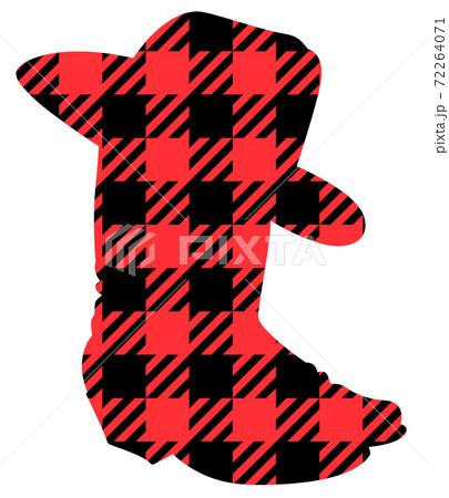Buffalo Plaid Christmas Cowboy boots silhouette. Vector illustration Cowboy hat Country Christmas isolated on white Buffalo Plaid Christmas Cowboy boots silhouette. Vector illustration Cowboy hat Country Christmas isolated on white 72264071