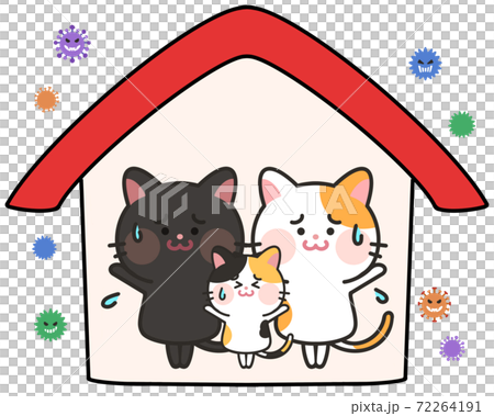 外界病毒驚嚇的貓的插圖 72264191