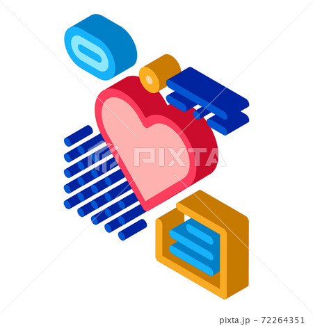 heart examination isometric icon vector illustration color 72264351
