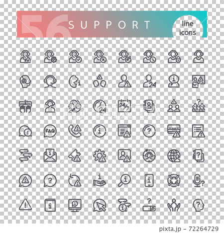 Support Line Icons Set 72264729