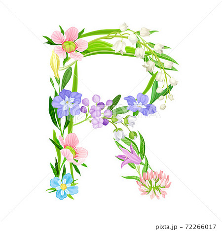 Fresh Flowers and Plants Arranged in Alphabet Letter Shape Vector Illustration Fresh Flowers and Plants Arranged in Alphabet Letter Shape Vector Illustration 72266017