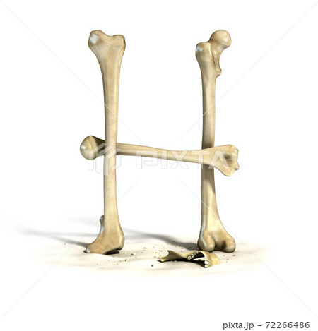 bones 3d font letter H 72266486