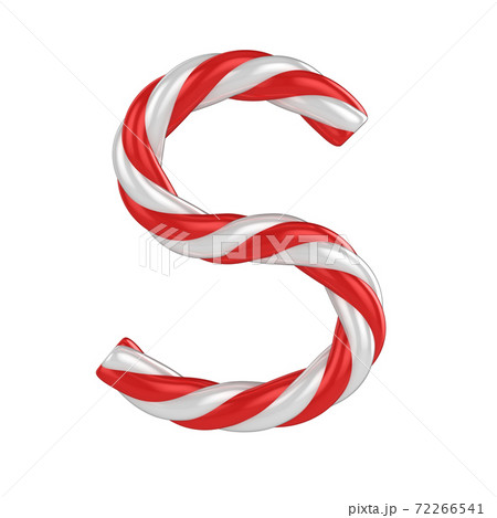 christmas candy cane font - letter S 72266541