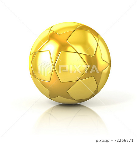 golden football - soccer ball with star patternのイラスト