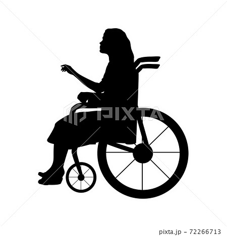 Silhouette Woman Sitting In Wheelchairのイラスト素材