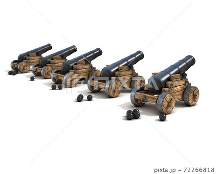 cannons on a white background 72266818