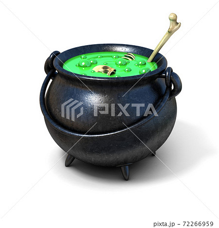 witches cauldron on white background 3d illustration witches cauldron on white background 3d illustration 72266959