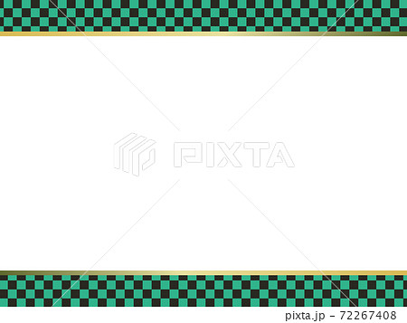 緑と黒の市松模様 フレーム枠 カードのイラスト素材