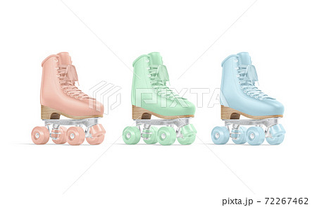 Blank Colored Roller Skates With Wheels Mockup のイラスト素材