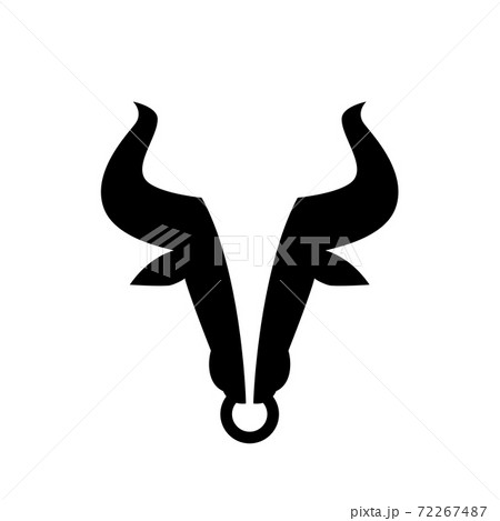 A black bull with nose ring. Isolated Vector Illustration 72267487