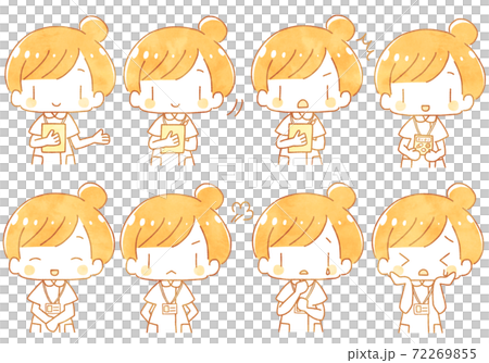 かわいい手描きの看護師さん 黄色ver. 72269855