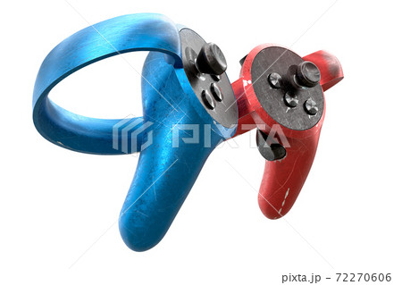 Used controllers for virtual reality, online and cloud gaming isolated on white 72270606