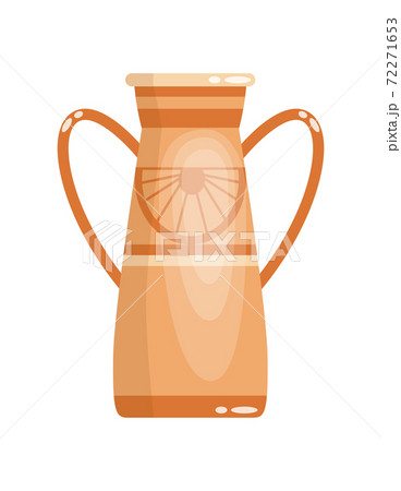 Greek vase in ancient style as template for Interior. Greece culture ceramic urn in traditional color and form. Vector greek antiquity amphora 72271653