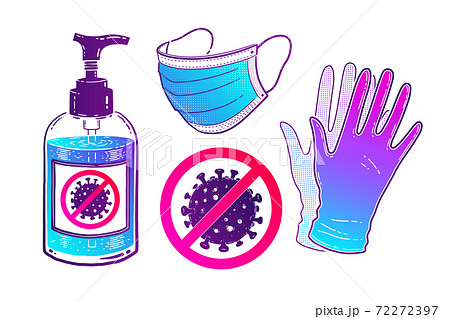 Illustration set of protection items Illustration set of protection items 72272397