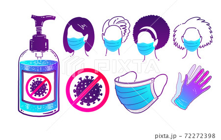 Collection of virus protection items Collection of virus protection items 72272398