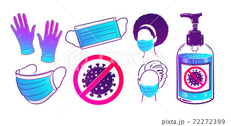 Collection of virus protection items Collection of virus protection items 72272399