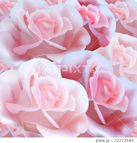Flower rose background. Floral frame with pink realistic roses. 72272584