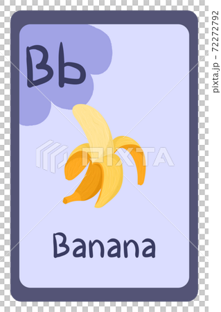 Education flash card abc, letter B - banana. 72272792