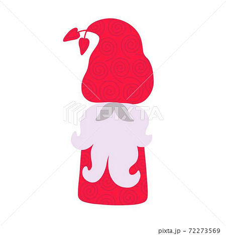 Cute colorful gnome little fancy creature for St Valentine simple cartoon vector illustration, design for love, emotions holiday greeting cards, invitations, banners, romantic fairy tale creature 72273569