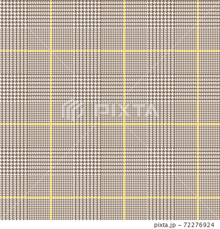 グレンチェック チャコール 黄色 のイラスト素材 72276924 Pixta