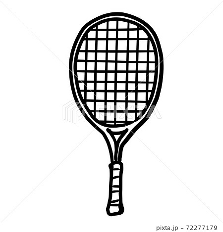 テニスラケットの線画のイラスト素材