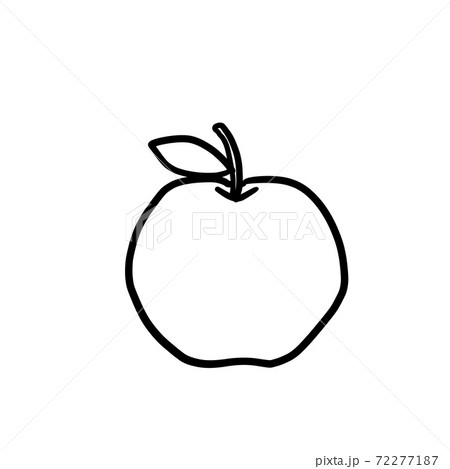りんごの線画のイラスト素材 りんごの線画のイラスト素材