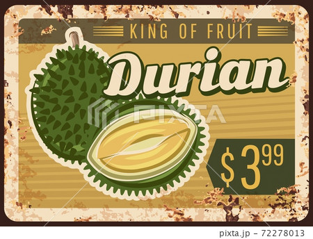 Durian fruit rusty metal plate price tropical food 72278013