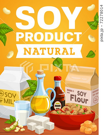Natural soybean food products vector poster 72278014