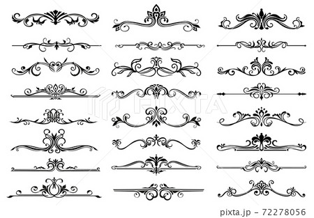 Floral frame border lines or dividers with flowers 72278056