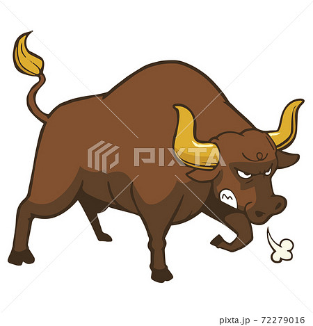 怒っている牛のベクターイラストのイラスト素材