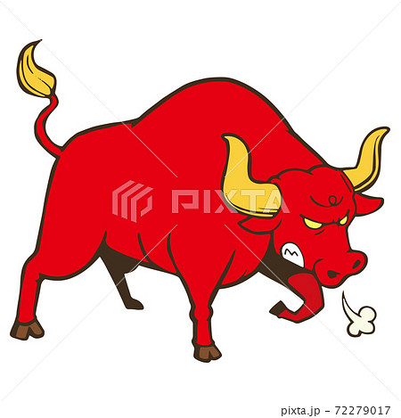 怒っている赤い牛のベクターイラスト 怒っている赤い牛のベクターイラスト 72279017