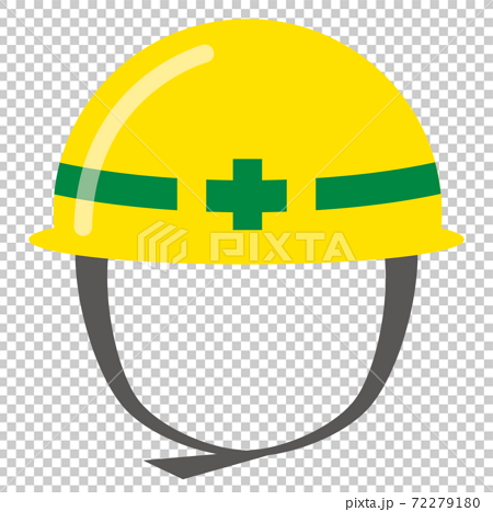 黄色いヘルメットのシンプルなアイコンのイラスト素材