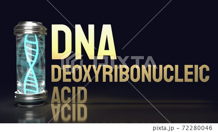 The dna in glass tube for sci and medical content 3d rendering. 72280046