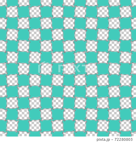 ティールブルーと黒のアンバランスな市松シームレス・リピート柄 72280803